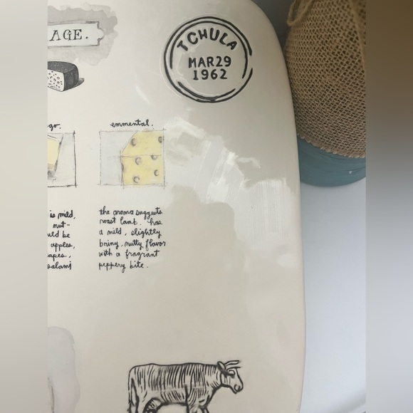 Rae Dunn By Magenta Fromage Ceramic Cheese Board Platter. Like new with tag. - Picture 4 of 9